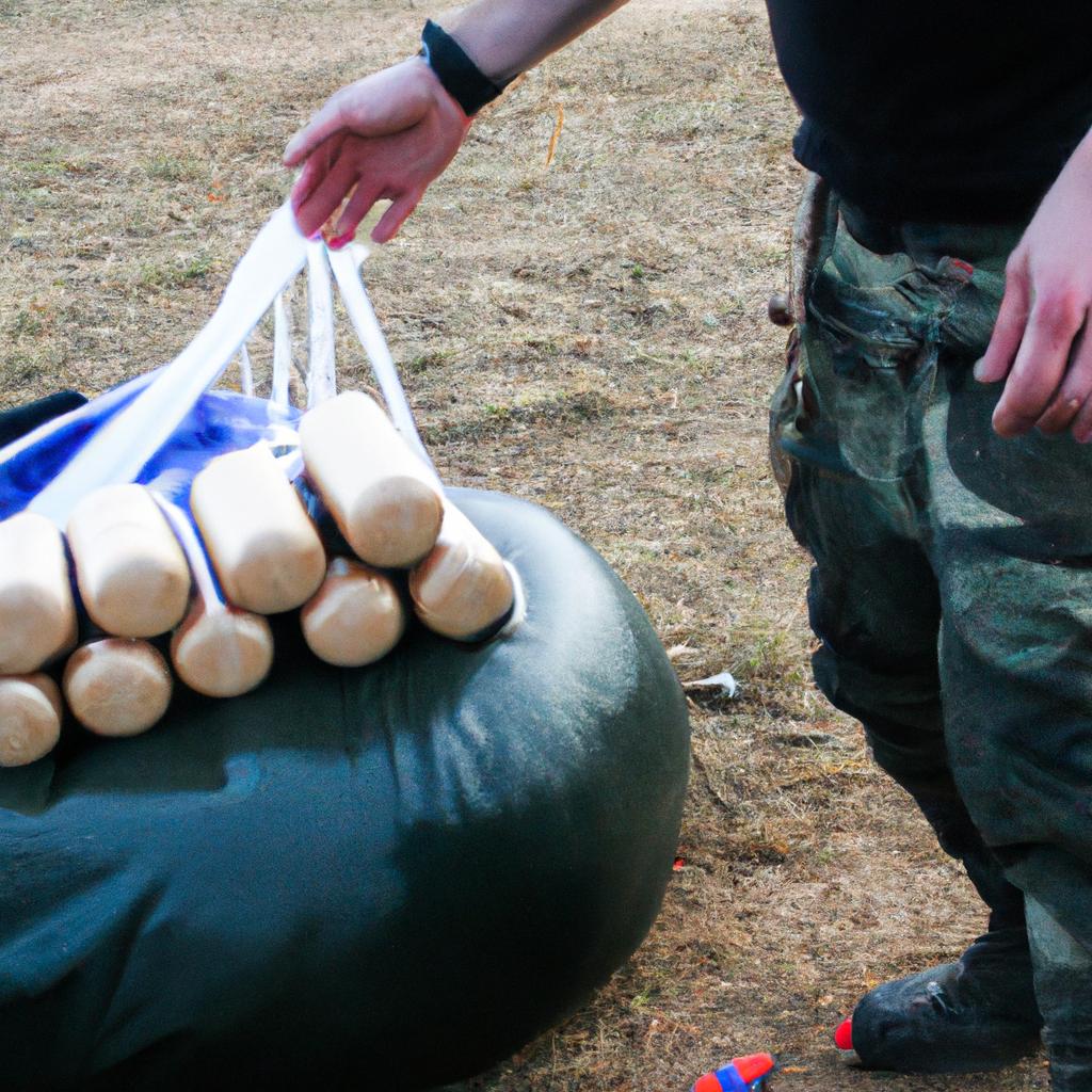 Person handling explosives in military